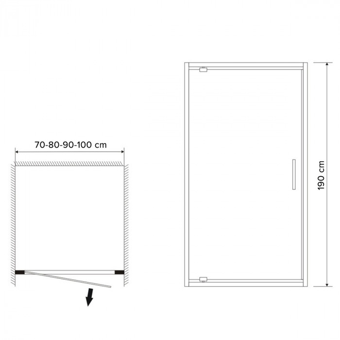 HAZEL - Box doccia quadrato trasparente 6 mm