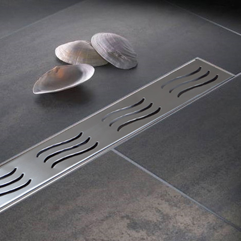 ONDA - Canalina di scarico doccia a pavimento con griglia in acciaio inox