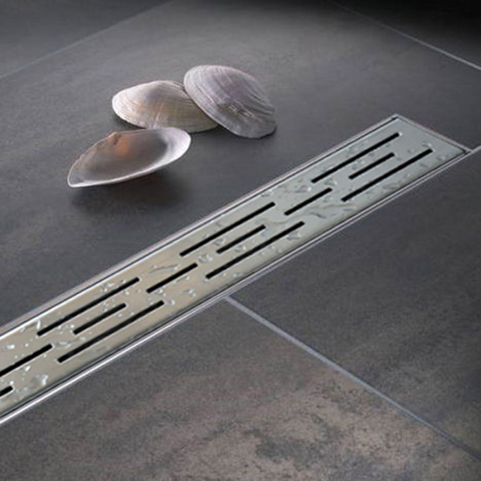 LINEA - Canalina di scarico doccia a pavimento con griglia in acciaio inox