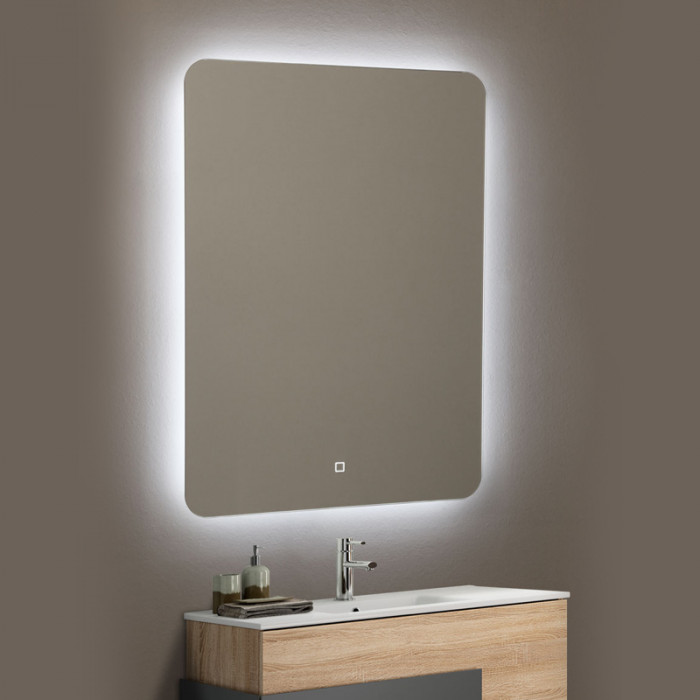 BACK - Specchio bagno con luce LED cm 50x70 Touch Design