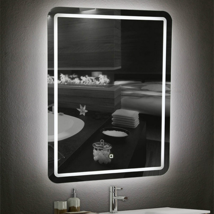 BORDER - Specchio bagno con luce LED cm 60x80 Touch Design