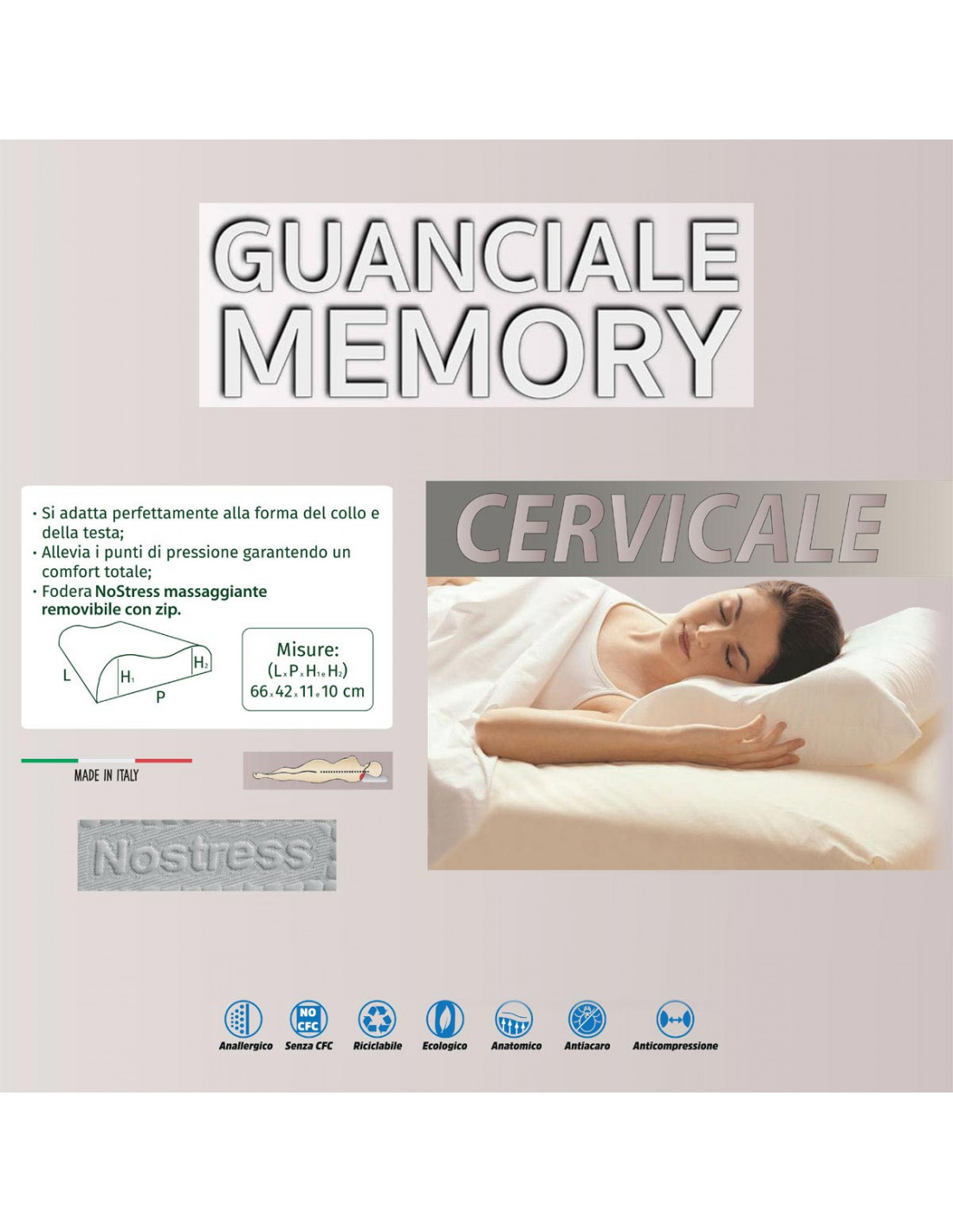Cuscino cervicale in memory...
