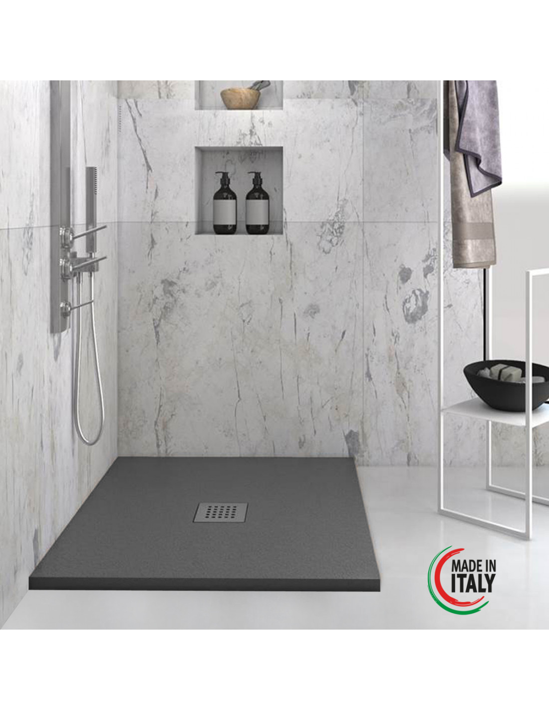 heavy-piatto-doccia-quadrato-in-marmoresina-antracite-pietra-scarico-centrale-con-sifone-diverse-misure