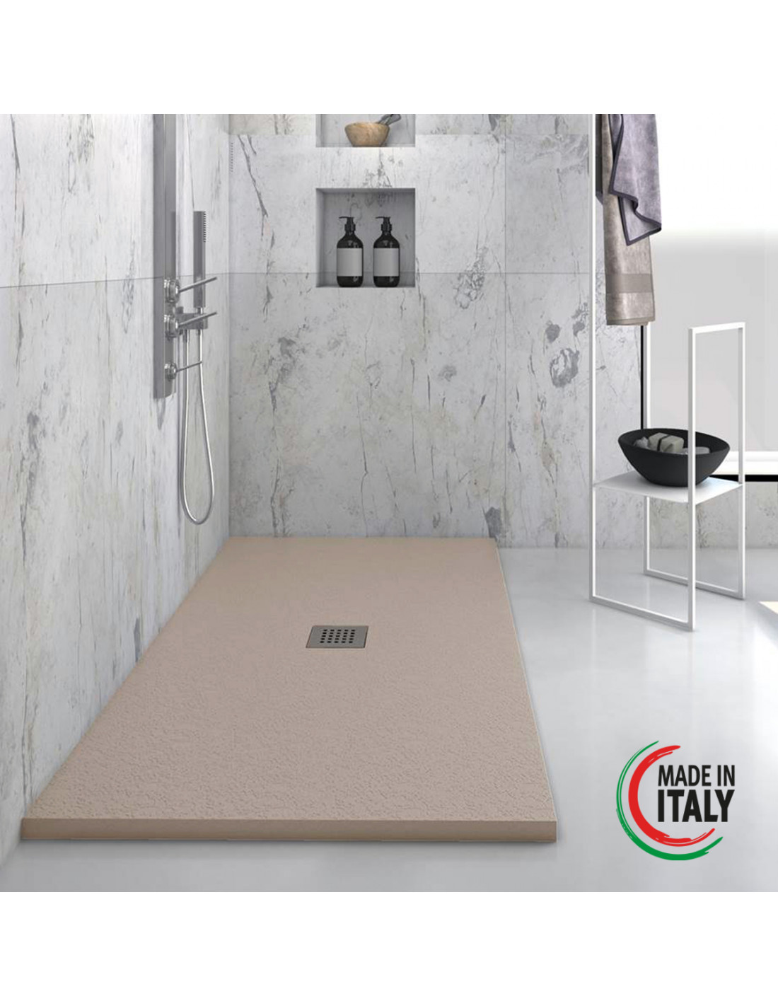 heavy-piatto-doccia-rettangolare-in-marmoresina-tortora-finitura-pietra-scarico-centrale-con-sifone