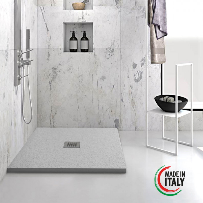 heavy-piatto-doccia-quadrato-in-marmoresina-h-25-cm-grigio-finitura-pietra-scarico-centrale-con-sifone-diverse-misure