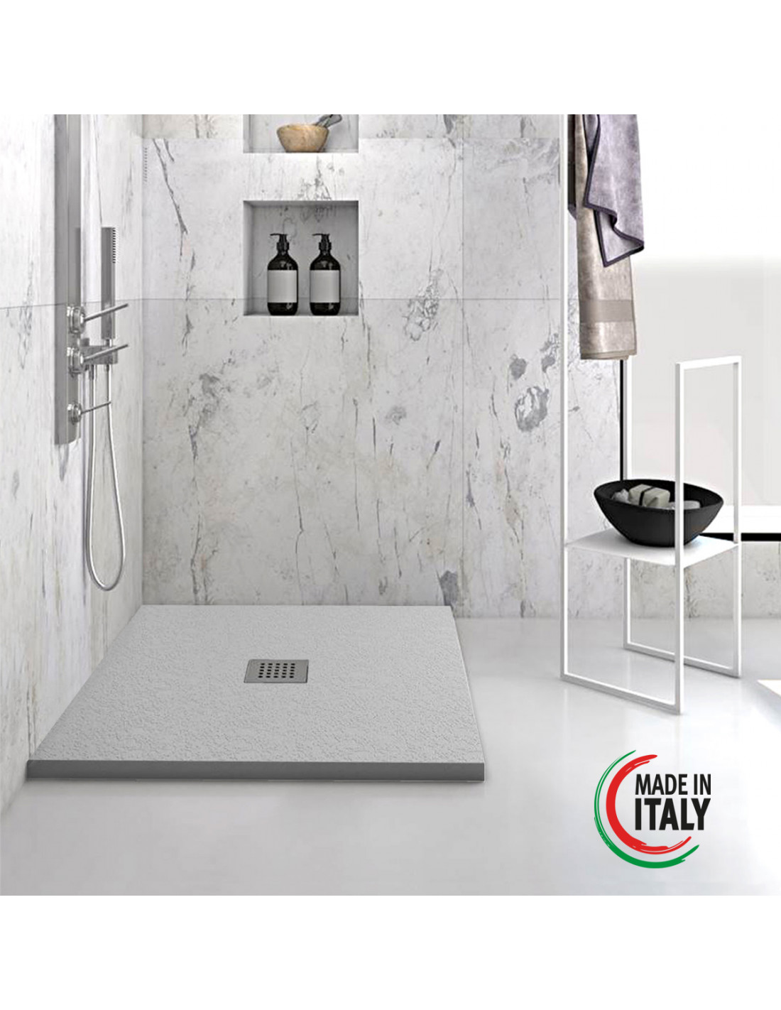 heavy-piatto-doccia-quadrato-in-marmoresina-h-25-cm-grigio-finitura-pietra-scarico-centrale-con-sifone-diverse-misure