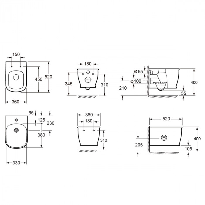 EPOCA-Sanitari-sospesi-wc-rimless-coprivaso-bidet-ceramica-bagno-classico-retrò