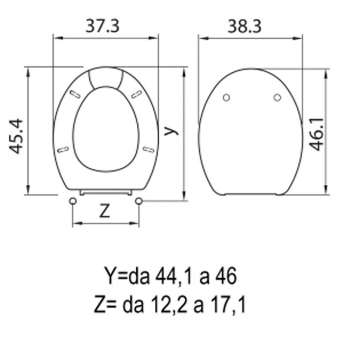 APP - Copriwater ceramica FLAMINIA sedile wc in termoindurente cm 45,7x36,6 Bianco
