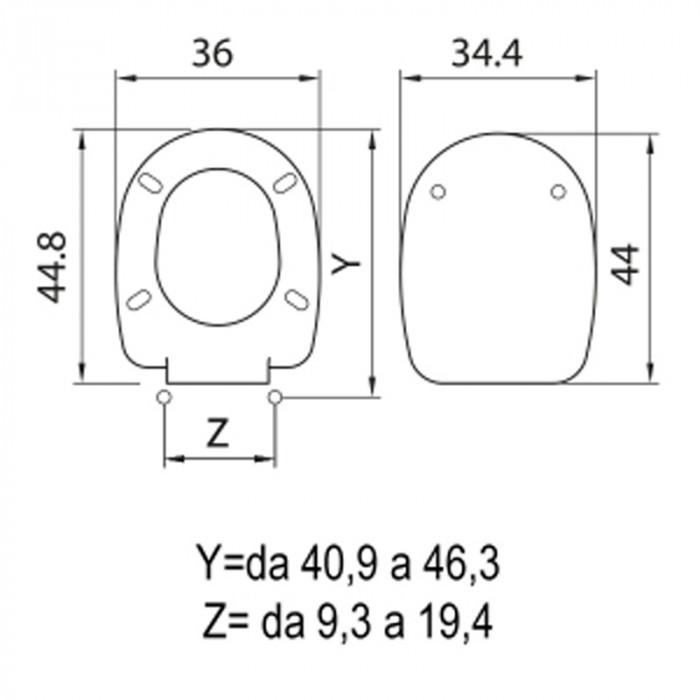QUINTA - Copriwater ceramica POZZI GINORI sedile wc in termoindurente cm 44x34,4 Bianco