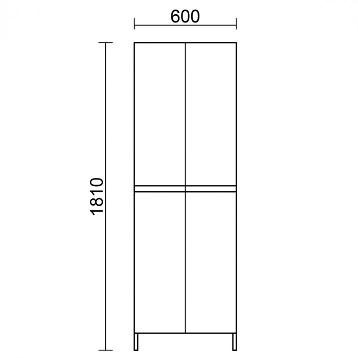 INFINITY - Mobile colonna armadio 4 ante 60x24xH182 cm Bianco Lucido