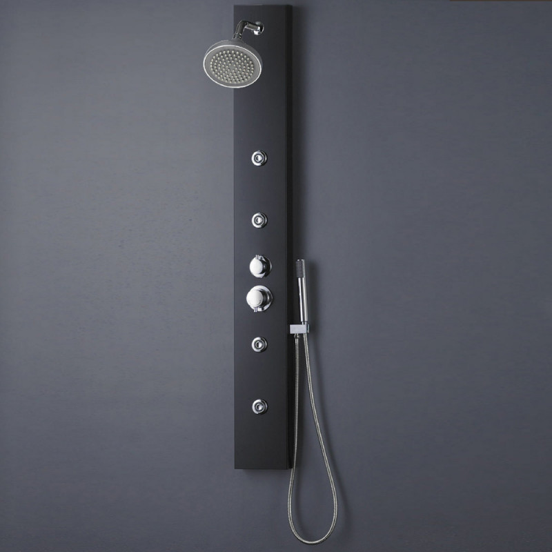 SELECTA - Colonna doccia idromassaggio con miscelatore termostatico Nero