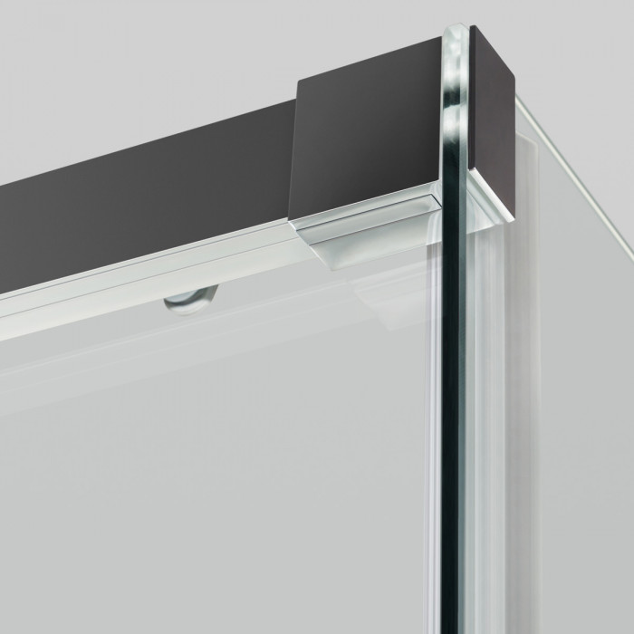 ZEN - Porta doccia scorrevole trasparente vetro 8 mm H 200 cm Nero