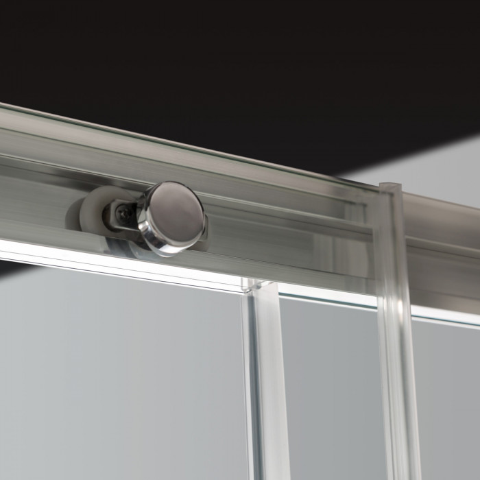ZEN - Box doccia scorrevole trasparente vetro 8 mm H 200 cm simil Acciaio