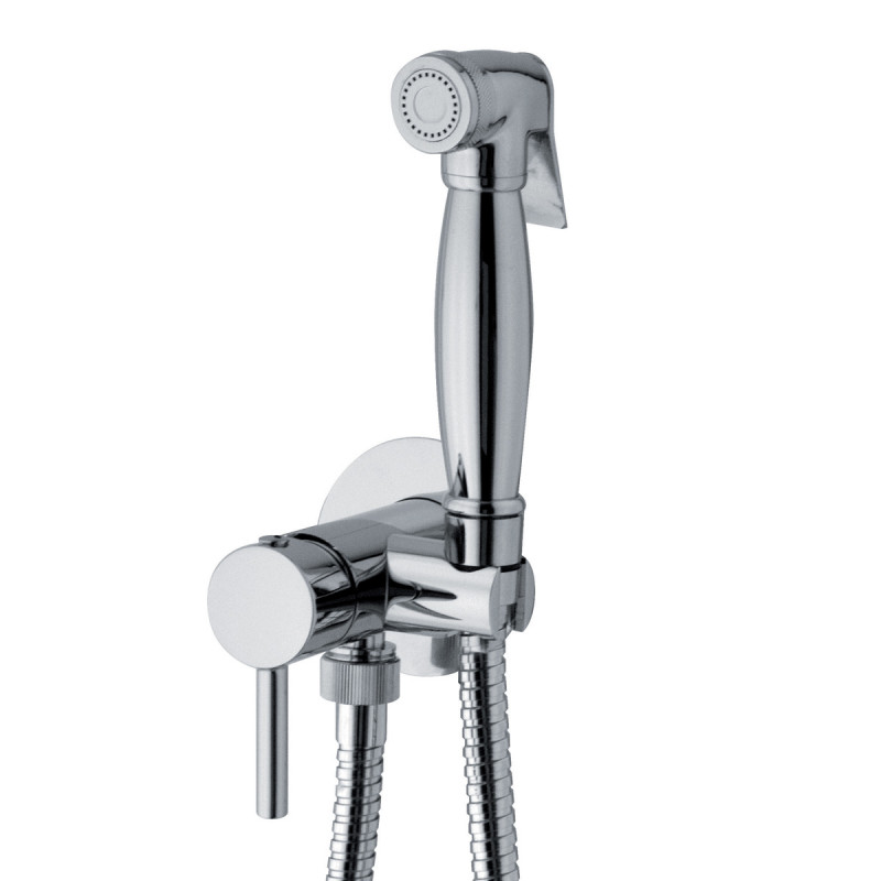 SALOMÈ - Idroscopino in ottone cromato miscelatore acqua calda/fredda con doccetta tonda e flessibile
