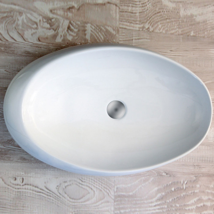 GAME - Lavabo da appoggio in ceramica cm L69 x P45 x H18,5