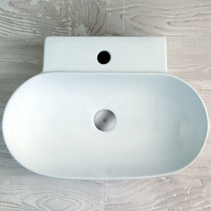 SWING - Lavabo da appoggio in ceramica cm 56 x 40 x H 12