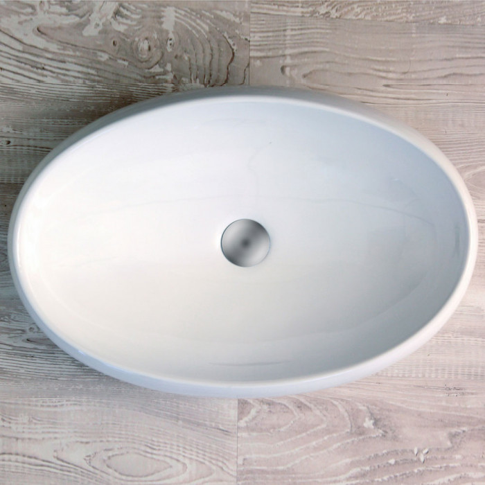 GOA - Lavabo da appoggio in ceramica cm 60 x 40 x H 15