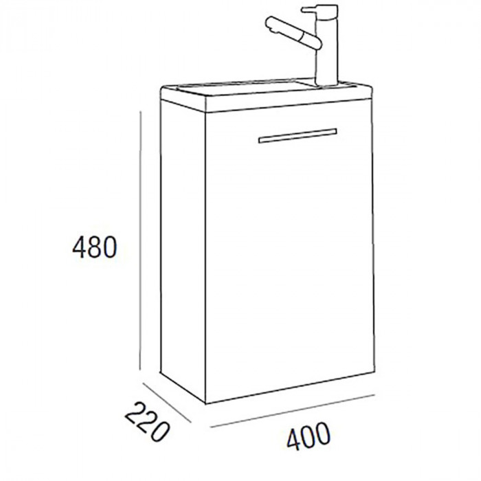 MICRO - Mobile bagno sospeso cm 40 moderno Caledonia