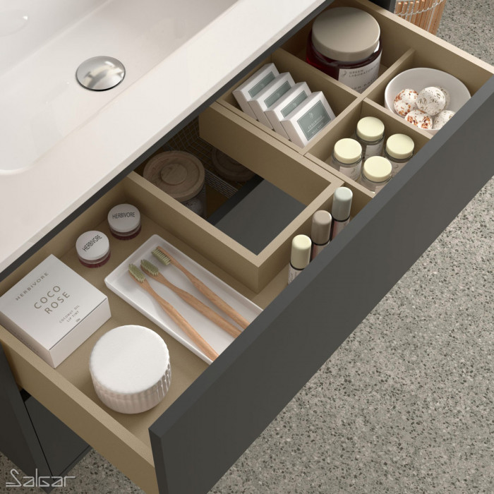 Mobile bagno sospeso apertura push cm. 60 phil nero opaco
