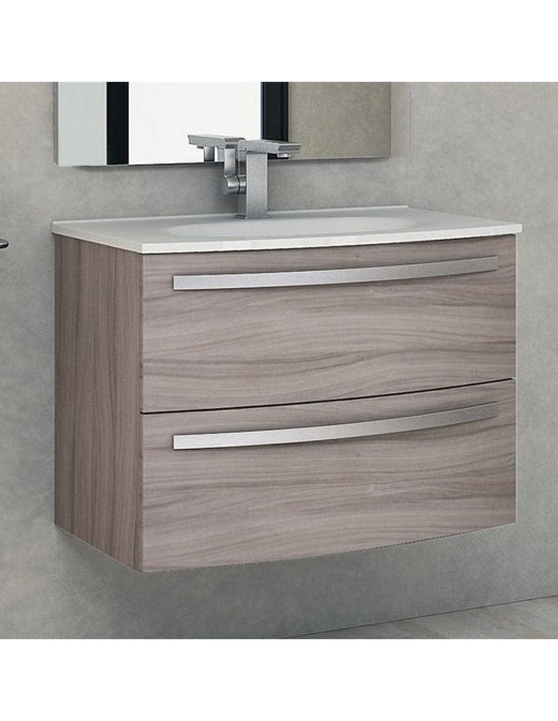 MOBILE BAGNO STELLA 55 CM COMPLETO DI LAVABO, SPECCHIO E PENSILE SALVASPAZIO  LARICE 799045-799079 – NEW RUMA