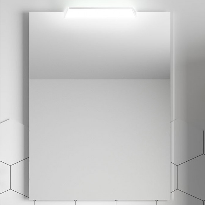 NOJA - Mobile sospeso con lavabo specchio e colonna cm 70 Grigio opaco