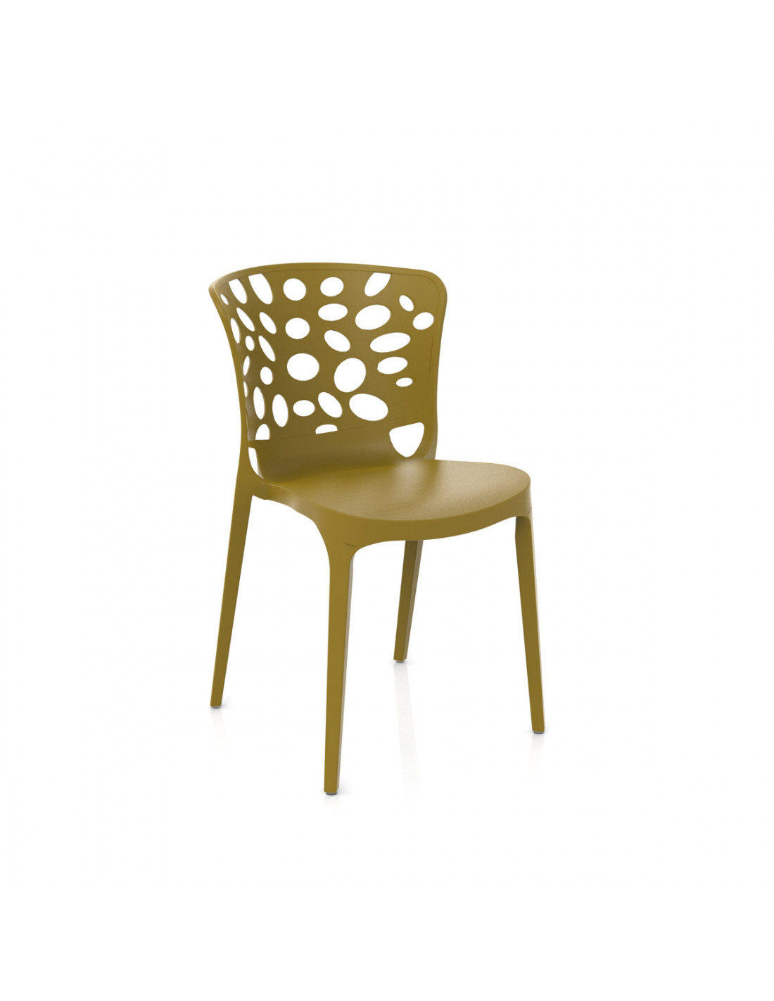 sedia amber senape in polipropilene fiber glass made in italy catas