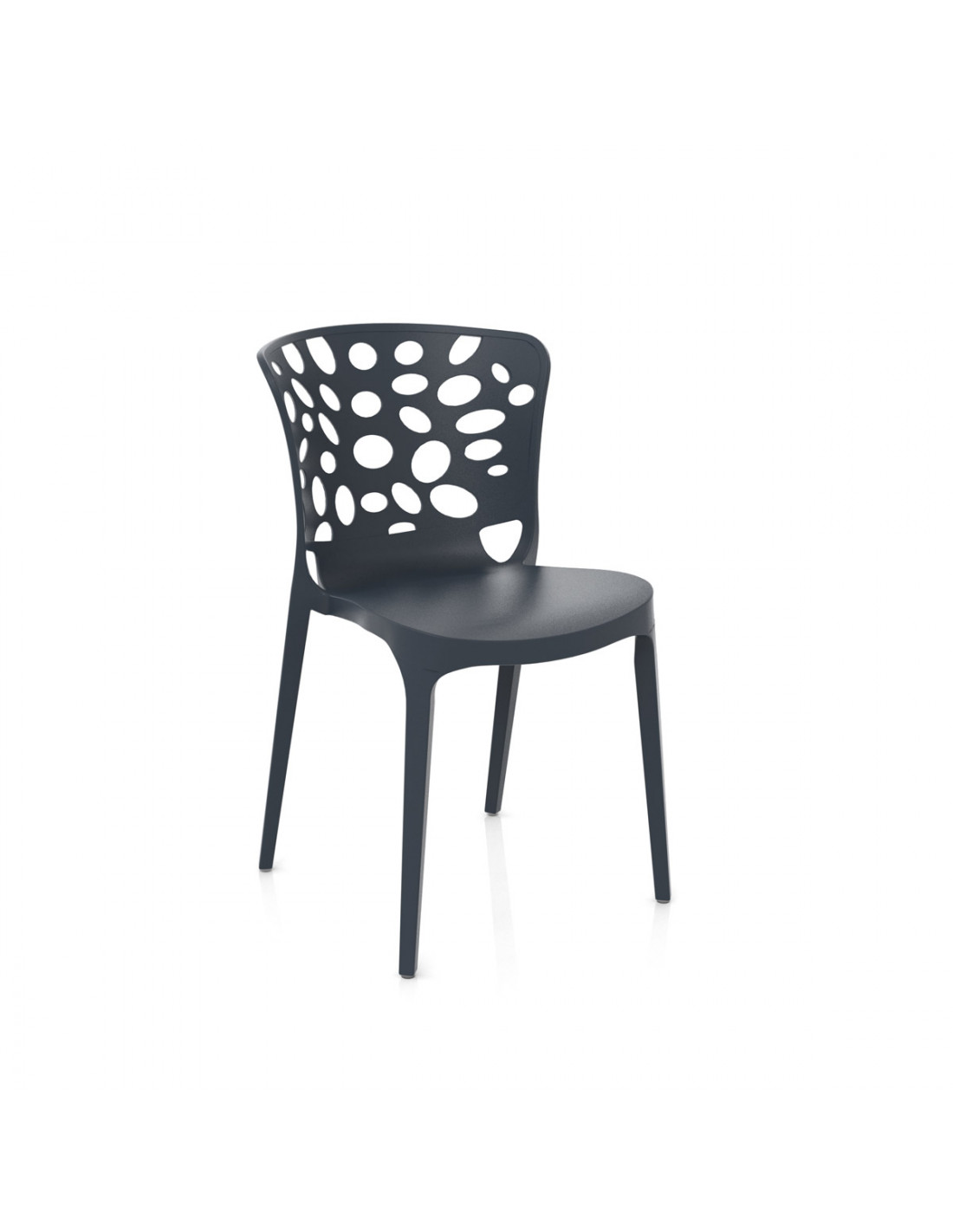 sedia amber grigio metal in polipropilene fiber glass made in italy catas