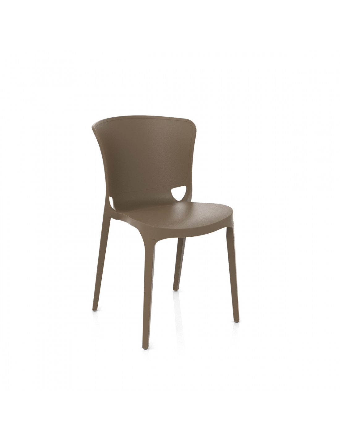 sedia jumbo tortora in polipropilene fiber glass made in italy catas