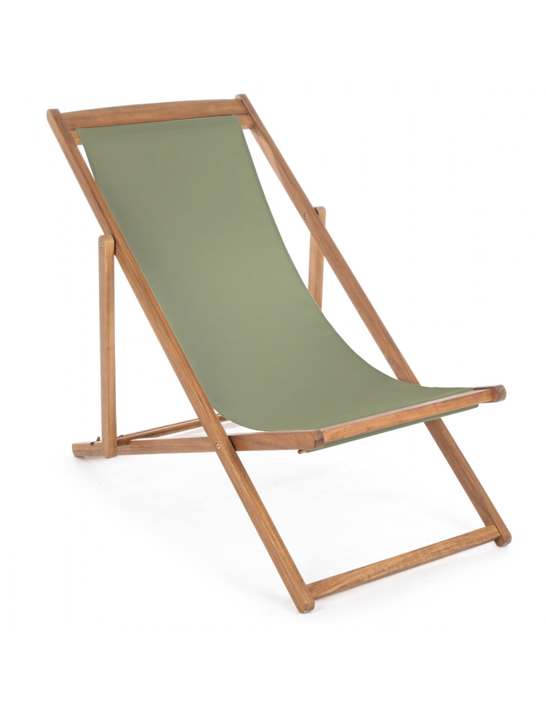 Sdraio relax in legno di acacia e tessuto muschio noemi