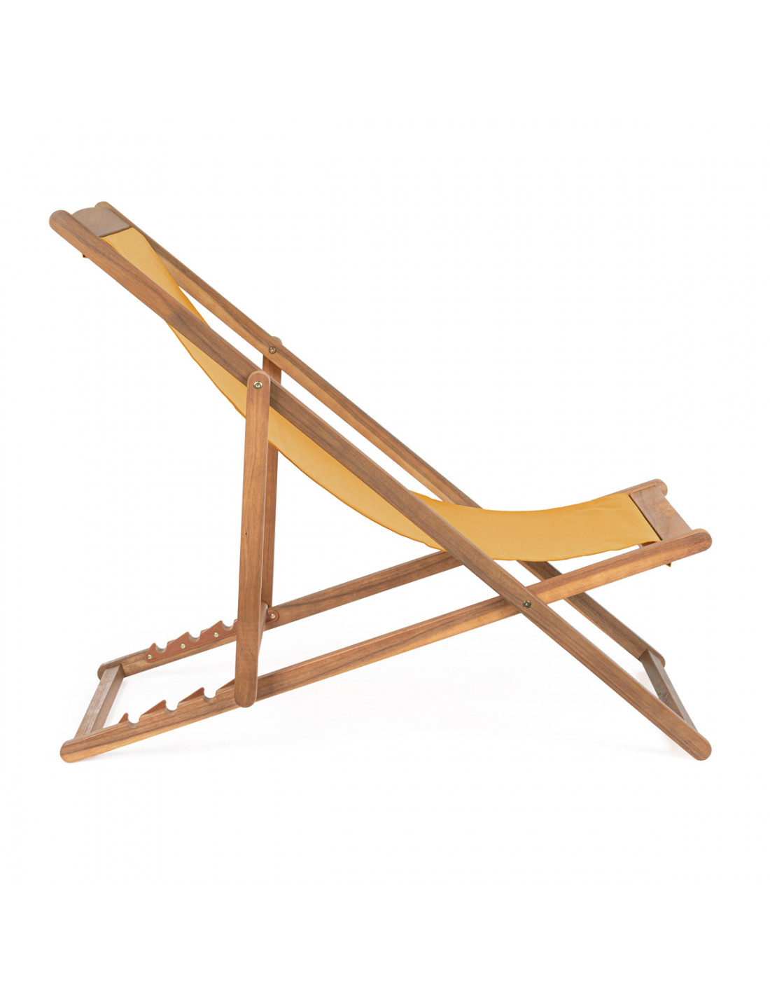 Sdraio relax in legno di acacia e tessuto NOEMI Senape