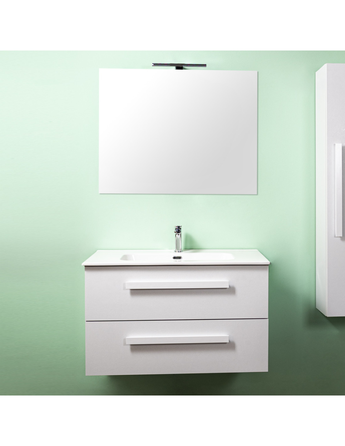 Mobile bagno sospeso cm 60 Lirio Cemento Bianco