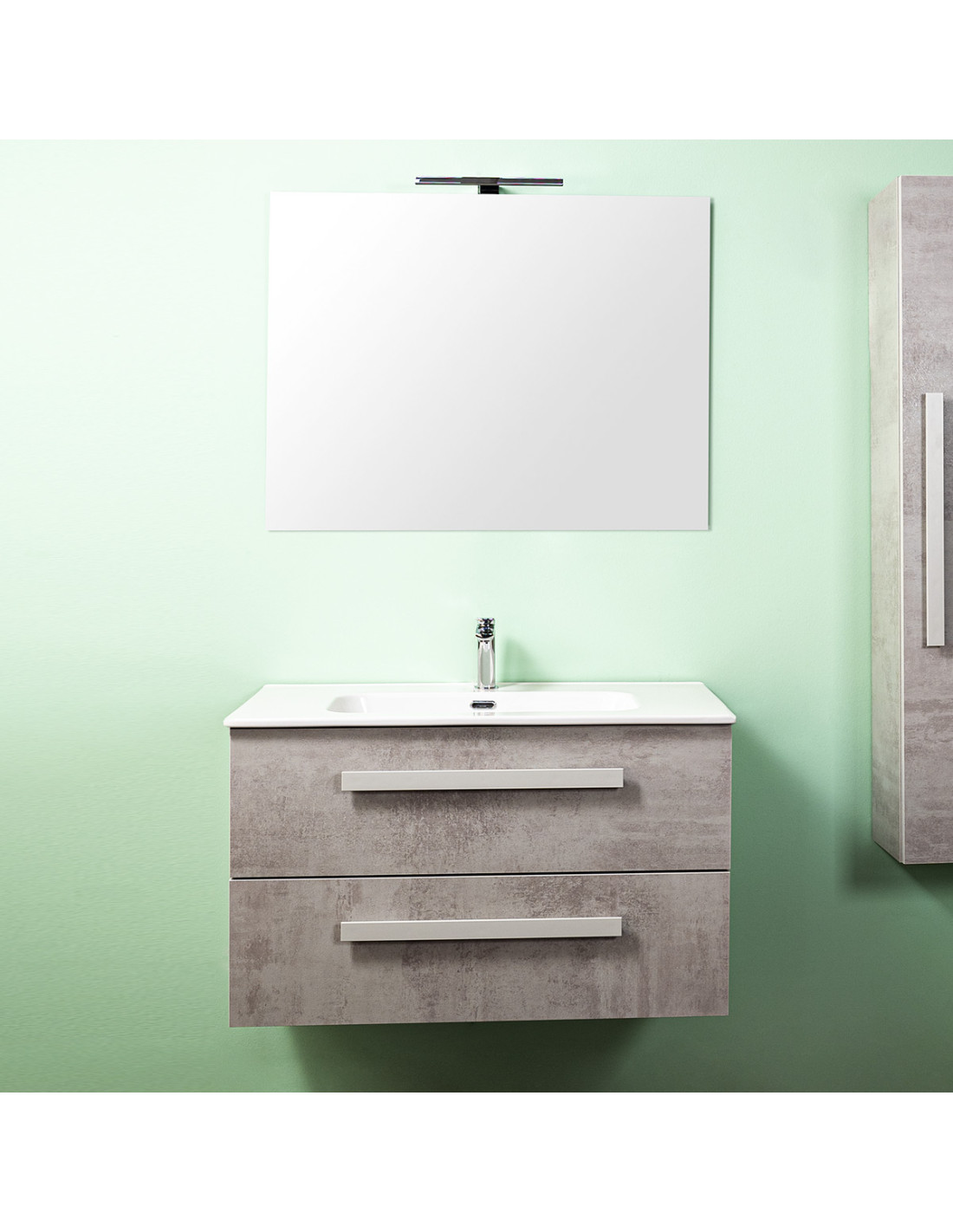 Mobile bagno sospeso cm 60 Lirio Cemento Chiaro