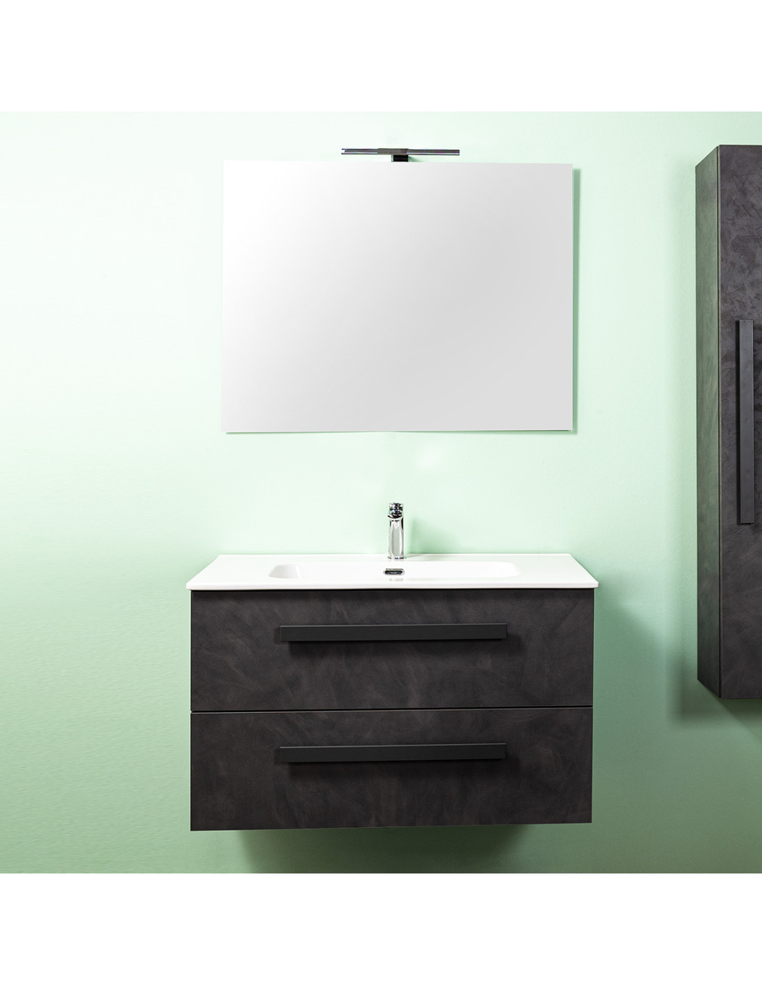 Mobile bagno sospeso cm 60 Lirio Cemento Scuro