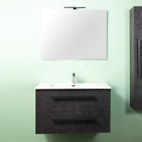 Mobile bagno sospeso cm 60 Lirio Cemento Scuro