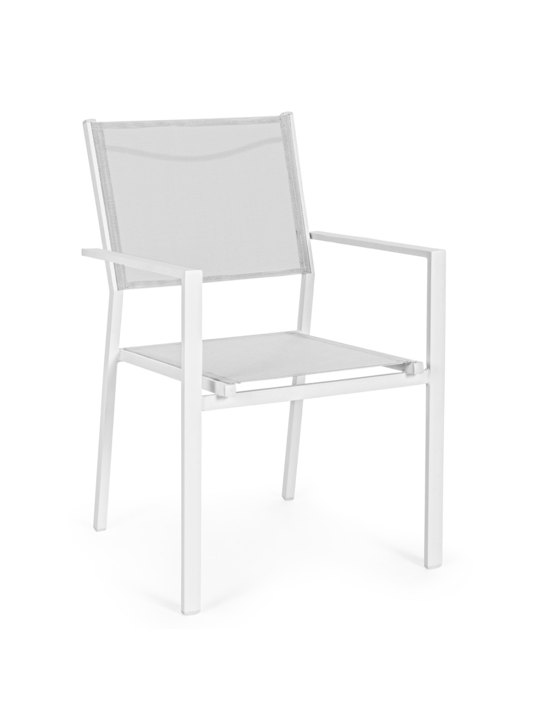 Sedia in alluminio e textilene Hill bianco
