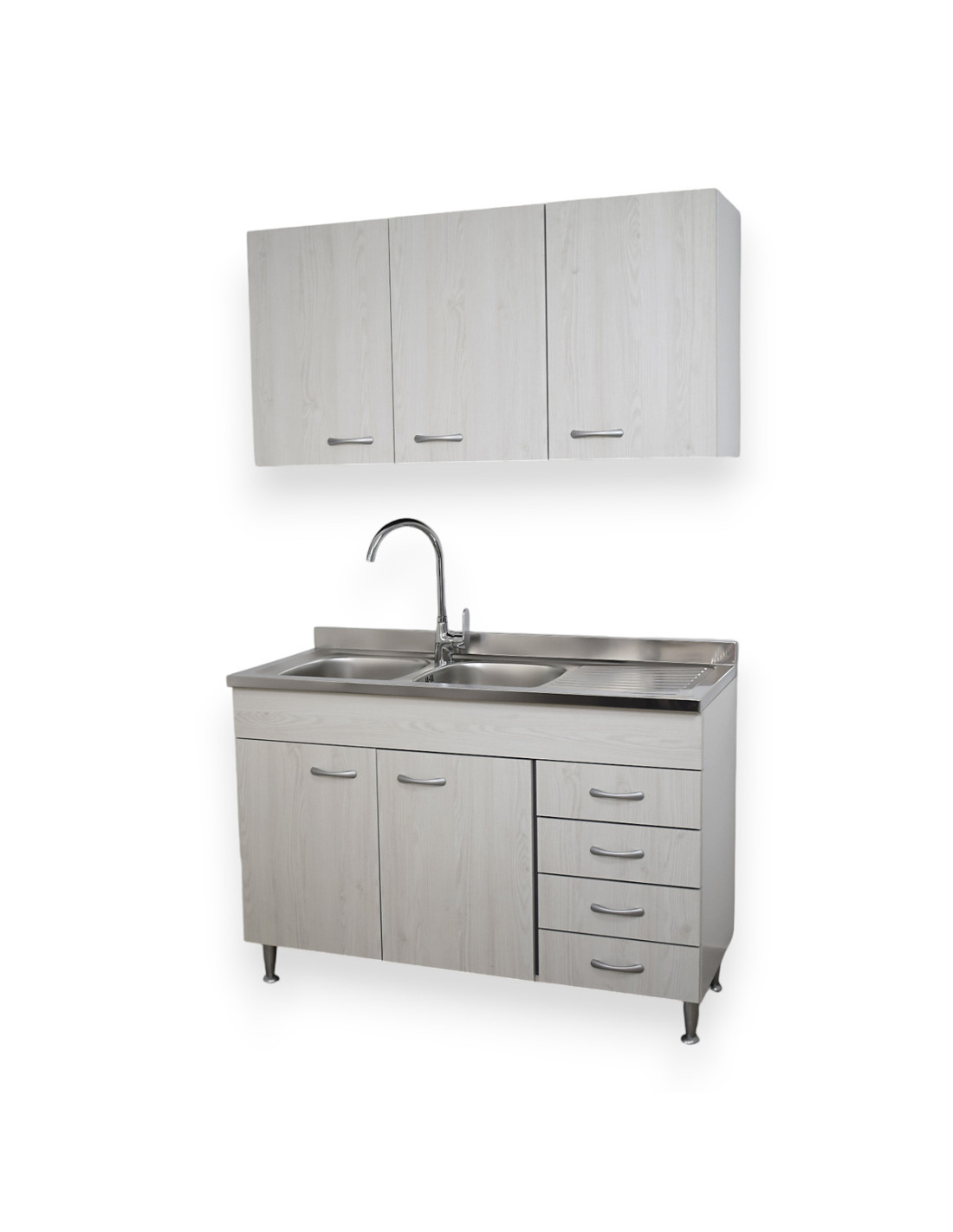 basic-mobile-cucina-120-cm-cassettiera-dx-pensile-scolapiatti-lavello-inox-frassino-moire