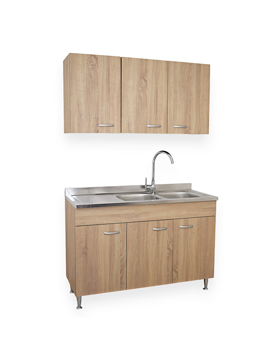 basic-mobile-cucina-120-cm-3-ante-pensile-scolapiatti-lavello-piano-sx-rovere-well