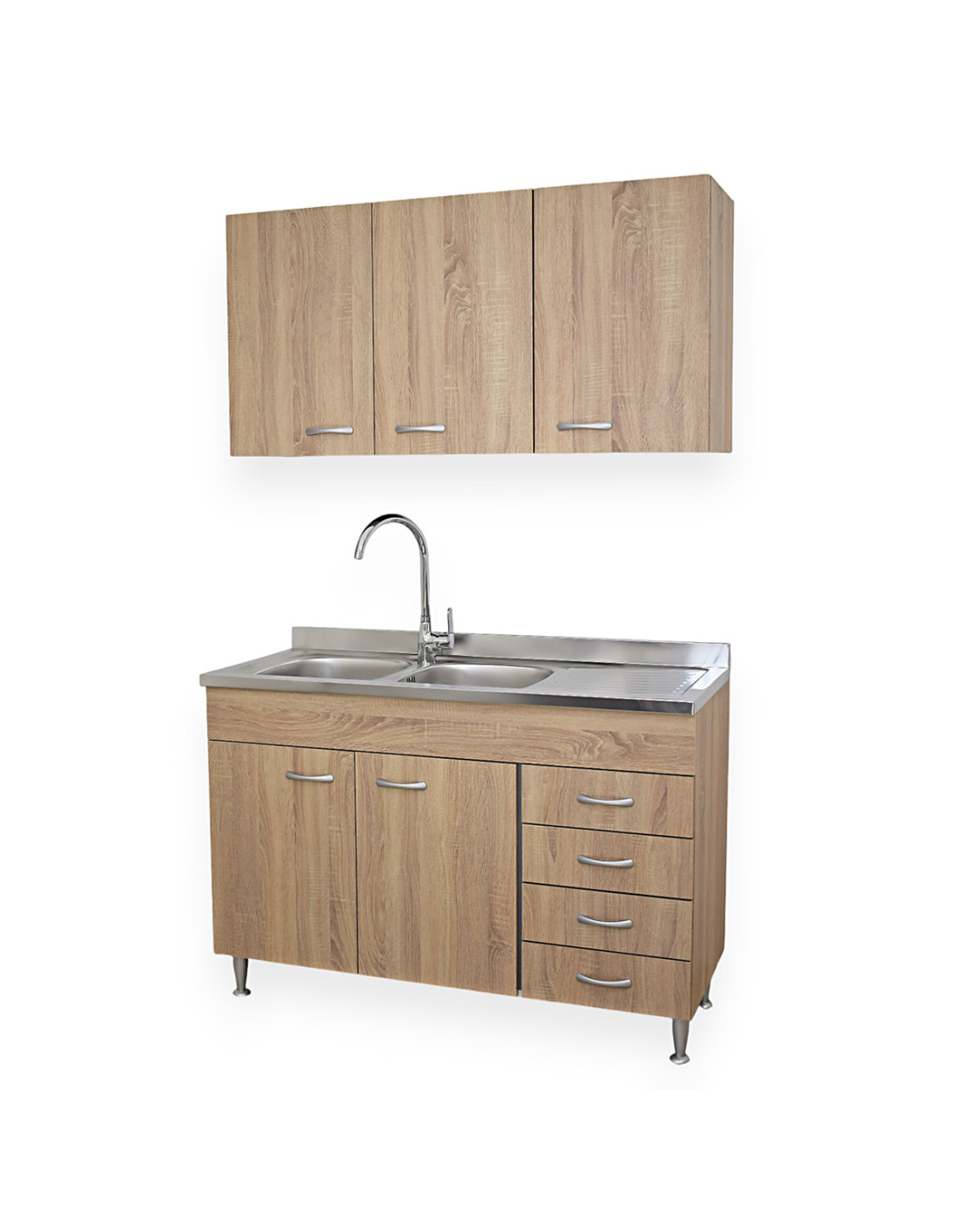 basic-mobile-cucina-120-cm-cassettiera-dx-pensile-scolapiatti-lavello-inox-rovere-well