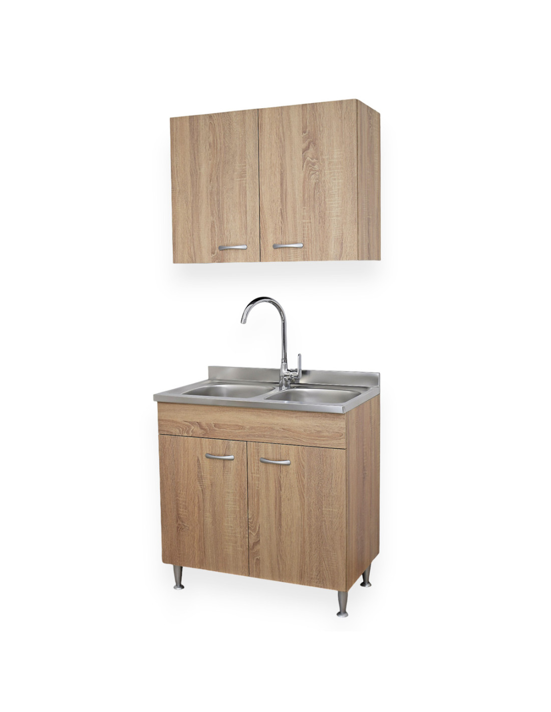 basic-mobile-cucina-80-cm-2-ante-lavello-2-vasche-scolapiatti-rovere