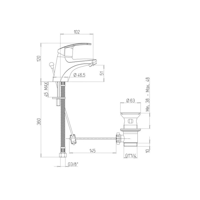 Miscelatori-lavabo-bagno-in-ottone-cromo-con-scarico-made-in-Italy-ofelia