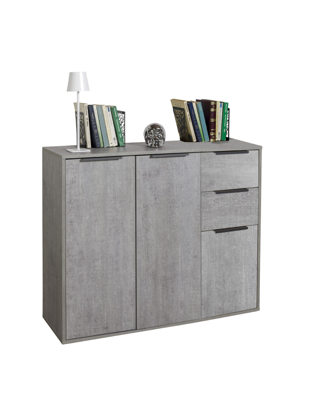 bambey-mobile-madia-3-ante-2-cassetti-L106xP35xH88-cm-cemento-opaco