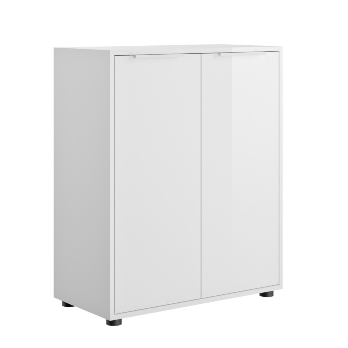 bambey-mobile-madia-2-ante-2-ripiani-L72xP35xH88-cm-bianco-lucido