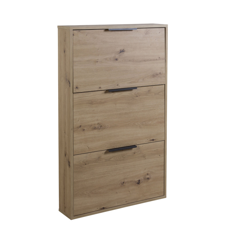 mobile-scarpiera-portascarpe-salvaspazio-3-ribalte-L65xP15xH100-rovere-artisan mobile-scarpiera-portascarpe-salvaspazio-3-ribalte-L65xP15xH100-rovere-artisan