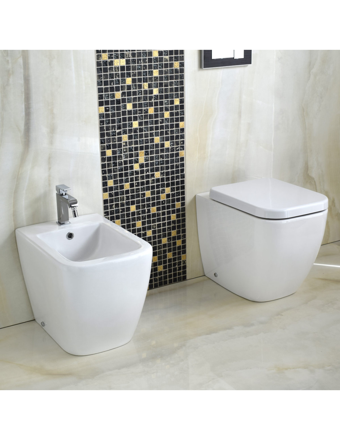 KLASS-Sanitari-terra-filomuro-vaso-con-bidet-sedile-soft-close-ceramica-bianco-lucido
