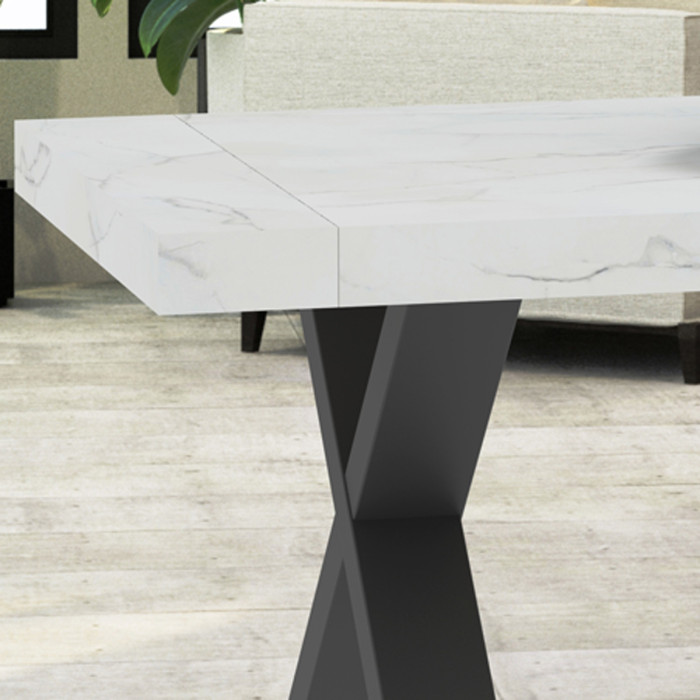 Tavolo rettangolare allungabile cm 160x80 e 180x90 XILON Bianco Michelangelo