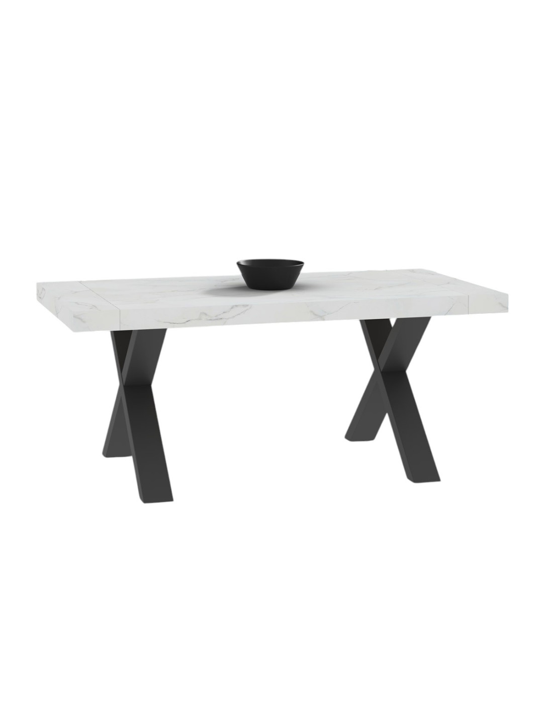 Tavolo soggiorno rettangolare 160 allungabile a 240 cm oliver marmo bianco