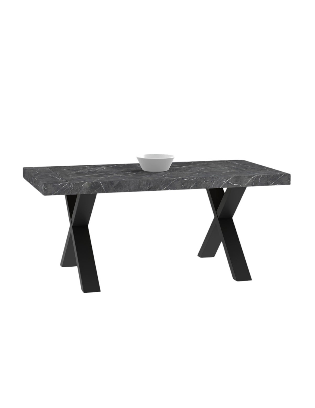 Tavolo soggiorno rettangolare 180 allungabile a 260 cm oliver marmo nero