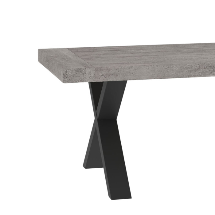 Tavolo soggiorno rettangolare 160 allungabile a 240 cm oliver grigio cemento