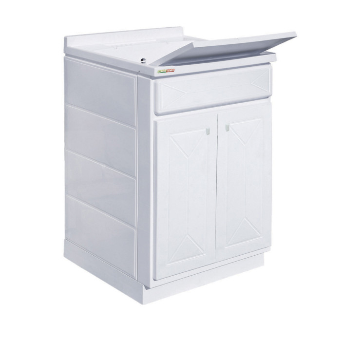 Mobile lavatoio lavapanni in resina cm 60x50 Lindol bianco