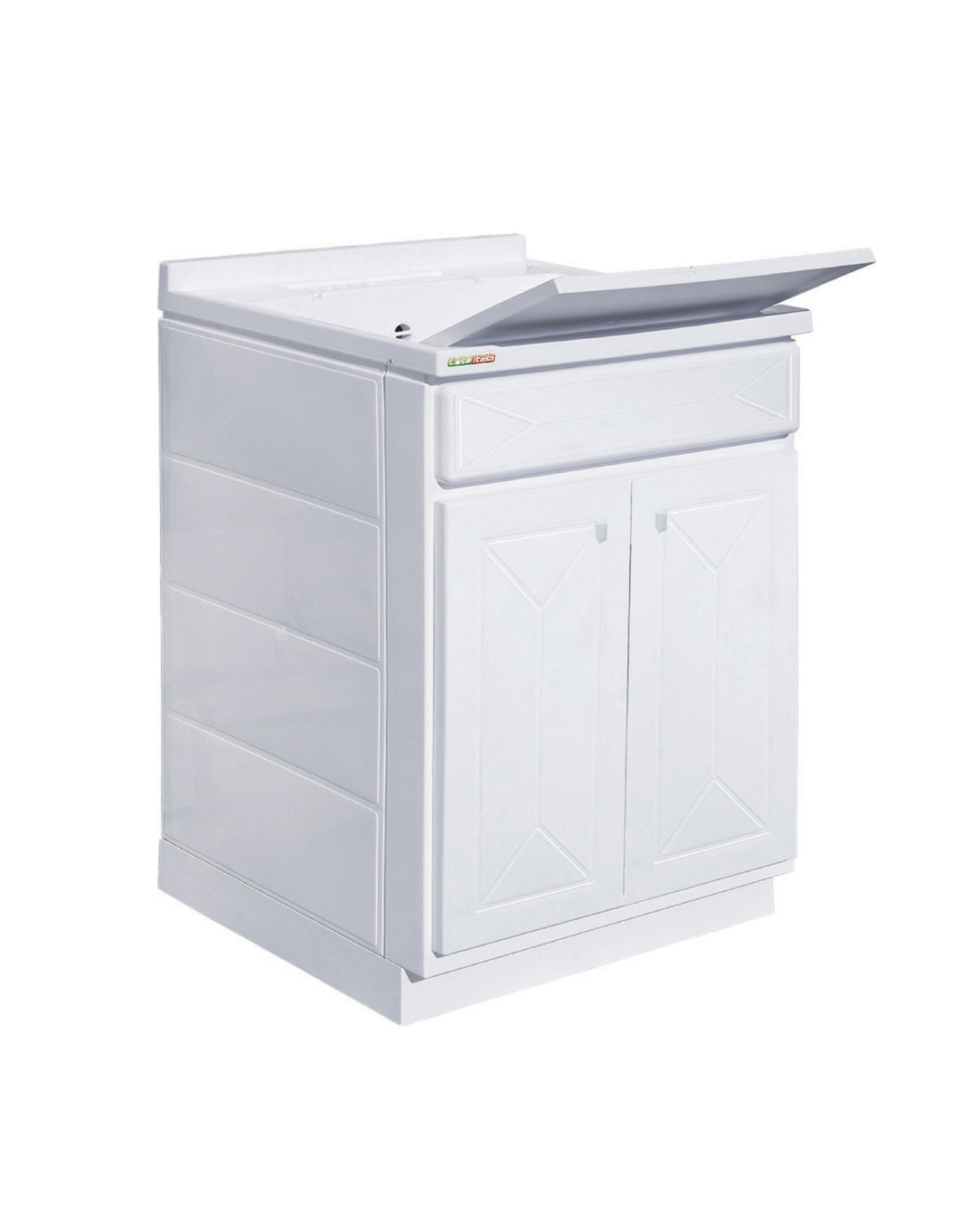 Mobile lavatoio lavapanni in resina cm 60x60 Lindol bianco